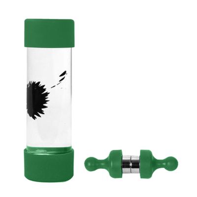 FerroFluid Display Toy Bottle,Ferro Fluid Liquid Metal Toy,Interactive Adults Physics Toy,New & Improved Black Colored Ferrofluid Display with Two Small Magnet 1ml (Green)