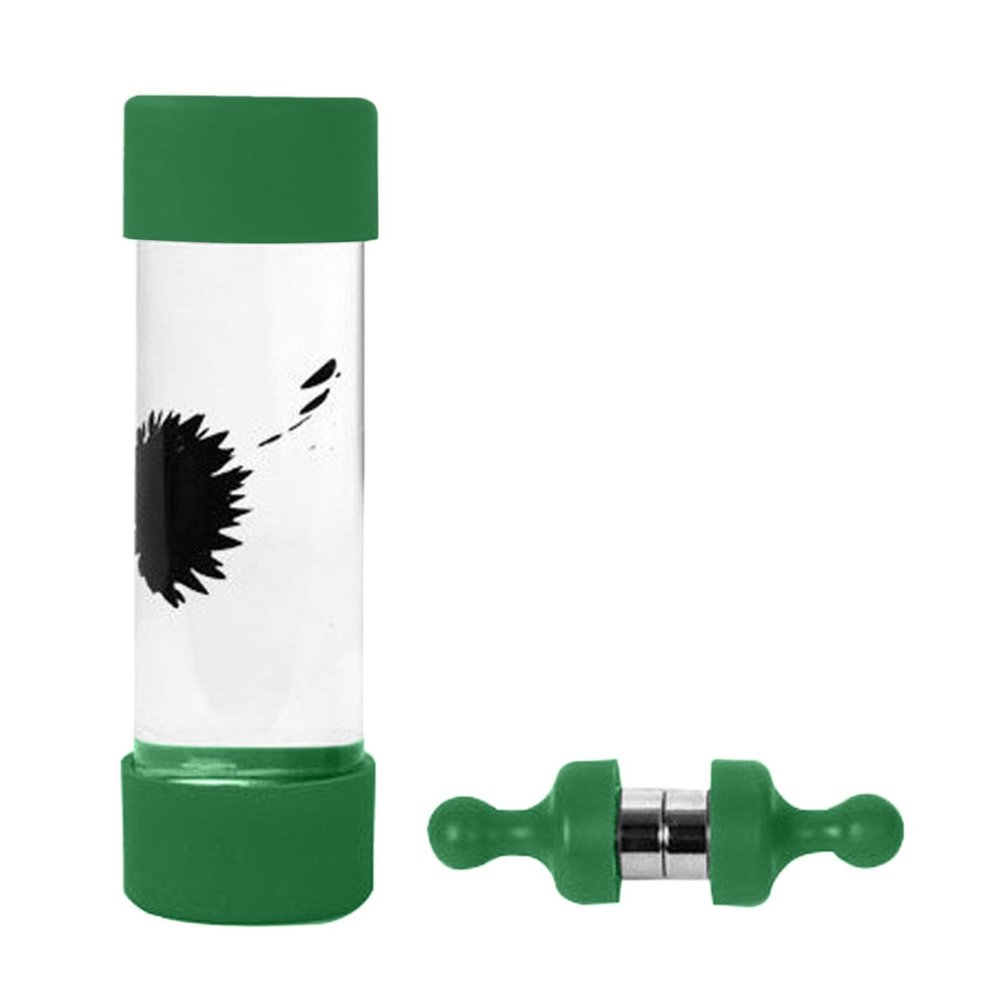 FerroFluid Display Toy Bottle,Ferro Fluid Liquid Metal Toy,Interactive Adults Physics Toy,New & Improved Black Colored Ferrofluid Display with Two Small Magnet 1ml (Green)