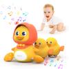 Gofimyee Crawling Duck Musical Toy, Baby Toy for Toddler, Sound Toys for 18+ Months, Early Educational Baby Toys with Light, Includes One Large Duck and Two Ducklings (Batteries Included) view 1