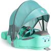 2026 Mambobaby Float, Baby Floats with Canopy for Infants 3-24 Months, Non-Inflatable Pool Floats with Adjustable Safety Strap & Upgrade Tail, Waist Swimming Ring for Toddler, Baby Green view 1