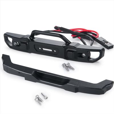 MORLORDY RC Front Bumper with Lights and Rear Bumper Set Body Protection for 1/24 RC Crawler Car SCX24 Upgrades Bronco AXI00006 Accessories