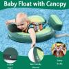 2026 Upgread Mambobaby Float, Baby Floats with Canopy for Infants 3-24 Months, Non-Inflatable Pool Floats with Adjustable Safety Strap & Upgrade Tail, Waist Swimming Ring for Toddler, Avocado Green view 4