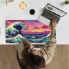 24" x 14" Zoned TCG Playmat, Non Slip Rubber MTG Game Mat, Japanese Waves view 2