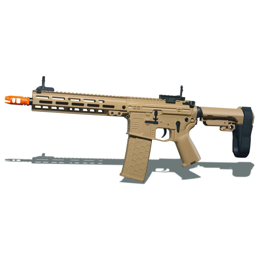 EMERBU Pro-Grade Gel Splatter Ball Blaster SLR Upgraded by EMERBU - Metal and Nylon Body - 11.1V High Power - Metal Gearset - High Speed Motor - for Ages 15+ Adults(Tan)