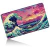 24" x 14" Zoned TCG Playmat, Non Slip Rubber MTG Game Mat, Japanese Waves view 1