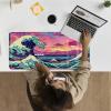 24" x 14" Zoned TCG Playmat, Non Slip Rubber MTG Game Mat, Japanese Waves view 2