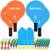 Beeplove 2 Sets Beach Games Toy Paddle Ball Set - Funny Paddleball Rackets Game, Outdoor Sports Toys for Kids Adults Family Games Yard Lawn Party Supplies, Beach Must Haves 2026, Blue Orange, Large view 1