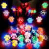 TUWUNA Paw Print LED Light Up Rings 24 Pcs Paw Party Favors Glowing Finger Rings Toys for Pet Puppy Dog Birthday Party Supplies,Classroom Prizes Pinata Goodie Bag Stuffers Gifts view 1