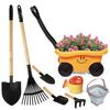 CHEERBANK Kids Gardening Tools Set, 8 Pieces, Wagon with Beach and Garden Tools, Shovel, Rake, Outdoor Toys for Kids 3-4 Years Old view 1