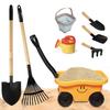 POMIKU Todders Gardening Set with Wagon, Kids Shovel for Digging, Rake, Wheelbarrow & Garden Tools, Outdoor Sandbox Toys for Ages 2-5 view 1
