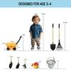 POMIKU Todders Gardening Set with Wagon, Kids Shovel for Digging, Rake, Wheelbarrow & Garden Tools, Outdoor Sandbox Toys for Ages 2-5 view 2
