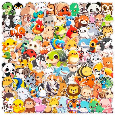 100 Pcs Chibi Cute Animal Stickers for Teens Adults Kids, Waterproof Vinyl Decal Pack for Water Bottle, Kawaii Cartoon Animal Sticker for Laptop,Luggage,Skateboard,Classroom Prizes,Party Decor