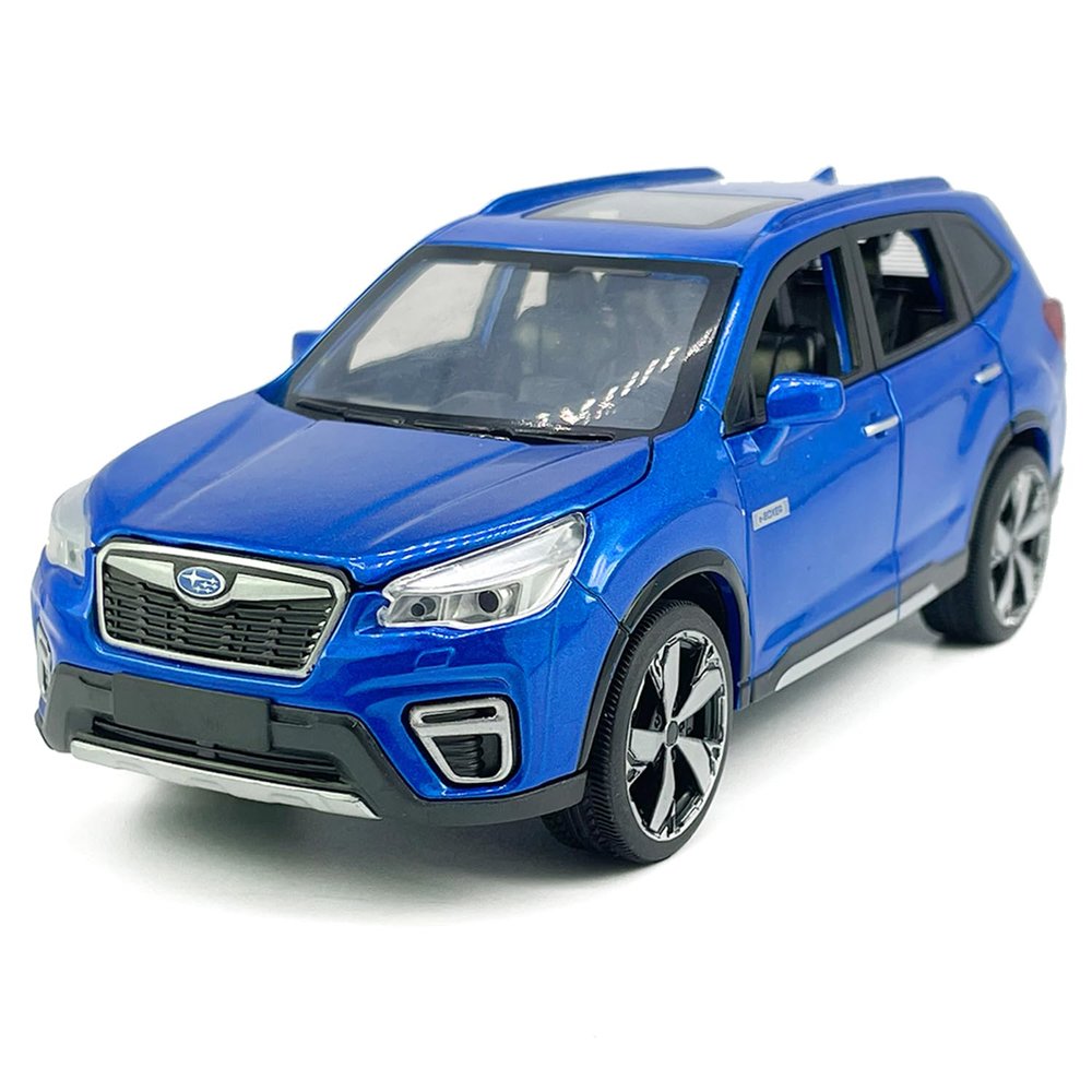1:30 Scale 2021 Forester e-Boxer SUV Model Toy Car Metal Diecast Toy Vehicle, Doors Open, Light Sound, Pull Back, Toys for Boys Kids Gifts, Men Collection, Home Office Dcor, Blue