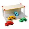 DYNWAVE Wooden Toy Parking Lot with Car, Pretend Play Educational Toys, Garage Toy Car Play Set for Kids view 2