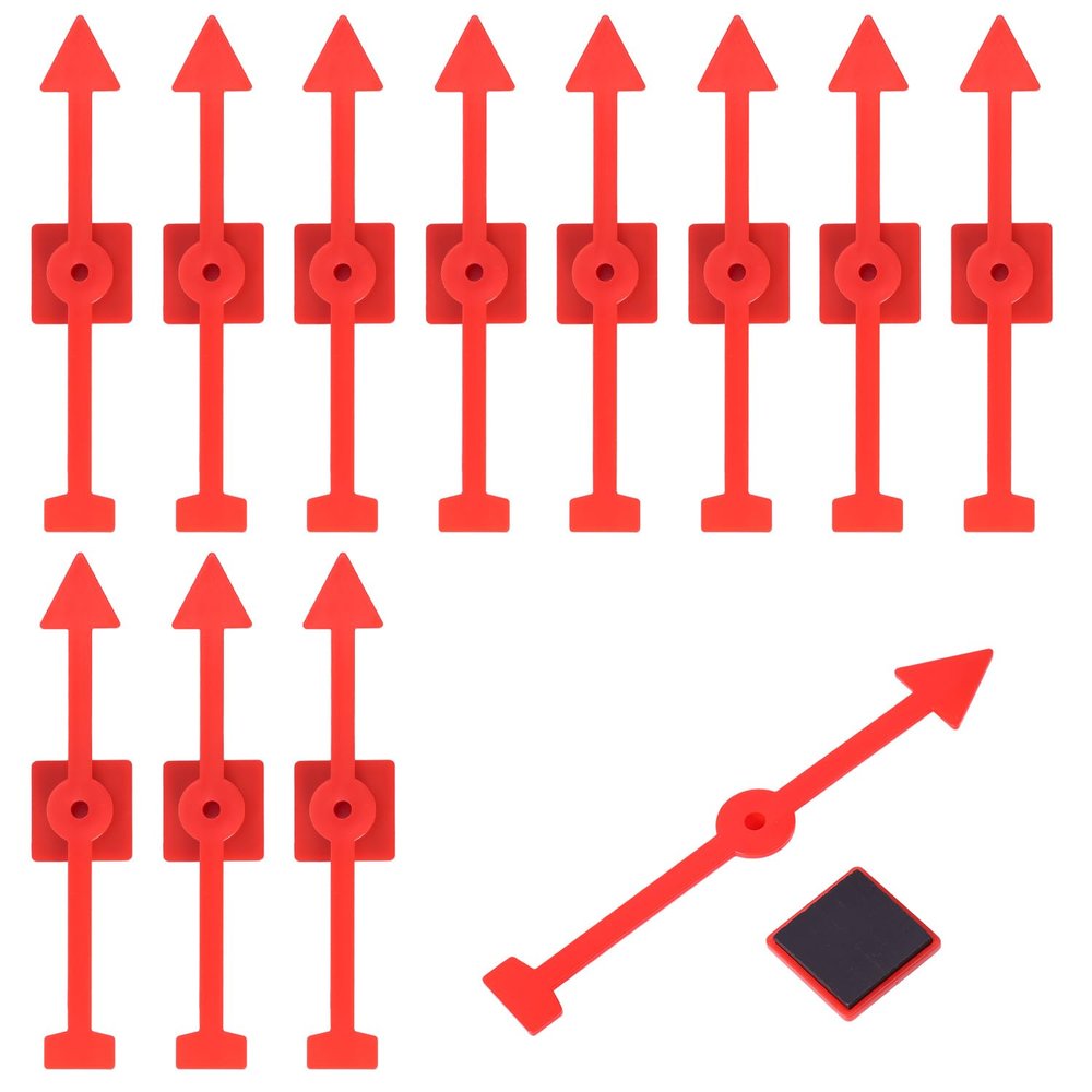 12pcs Arrow Game Spinners, Red Plastic Spinner Game Pointer Accessories for Classroom Board Game Spinners for Activities DIY Projects (Magnetic)