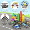 112PCS Magnetic Tiles Road Set with Vibrant Color & Ultra Magnet Strength, City Road Building Blocks Construction Toys for Toddlers Kids Ages 3-12, Creative Gifts STEM Toys for 3+ Years Old Boys Girls view 4