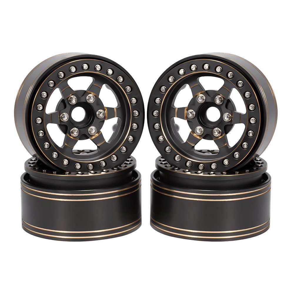 1.9 Beadlock Wheels,4pcs 958g Brass Heavy Wheel Rims for 1/10 RC Crawler TRX4 TRX6 Capra SCX10 D90 VS4-10 Gen8 CC01 Upgrades Accessories