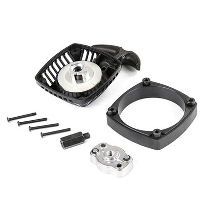 FLMLF 23CC-36cc Engine Flywheel No Processing Plastic Easy Pull Starter with CNC Turbine for 1/5 Rc Car HPI KM Baja Losi FG Parts (Silver)