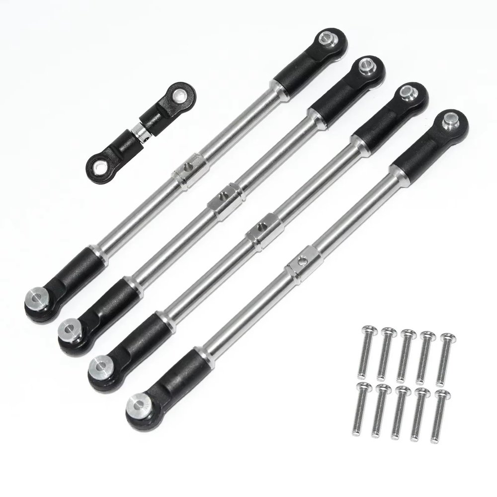 for Arrma for Kraton for Outcast 1/8 for Big for Rock 1/7 5pcs Steel Turnbuckles Camber Links Toe Links Set Linkage Upgrade Parts Accessories RC Car Repair Kit