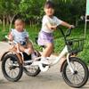 JIYIAN Red,16 inch, Dual Seat Tandem Tricycle,Pedal Tricycles 3 Wheeler Rickshaw Trikes with Sensitive Brake/Front Rear Basket and Passenger Seat,Toddler Cruiser Trike view 2