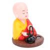 Focket Car Dashboard Ornament, Little Monk Statue Toy ABS Solar Powered Light Induction for Home (Red) view 2