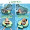 2026 Upgread Mambobaby Baby Pool Float with Canopy Non-Inflatable Solid Upgrade Soft Waterproof Skin-Friendly Fabric Materialfor 3-24 Months Age Boys Girls Toddlers Swim Ring(Avocado Green) view 4
