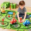 NIPLOOOW 64 PCS Puzzle Track Car Set for Boys & Girls, Ages 3-6, City-Themed Puzzle Race Tracks, Green view 2