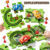 NIPLOOOW 64 PCS Puzzle Track Car Set for Boys & Girls, Ages 3-6, City-Themed Puzzle Race Tracks, Green view 3