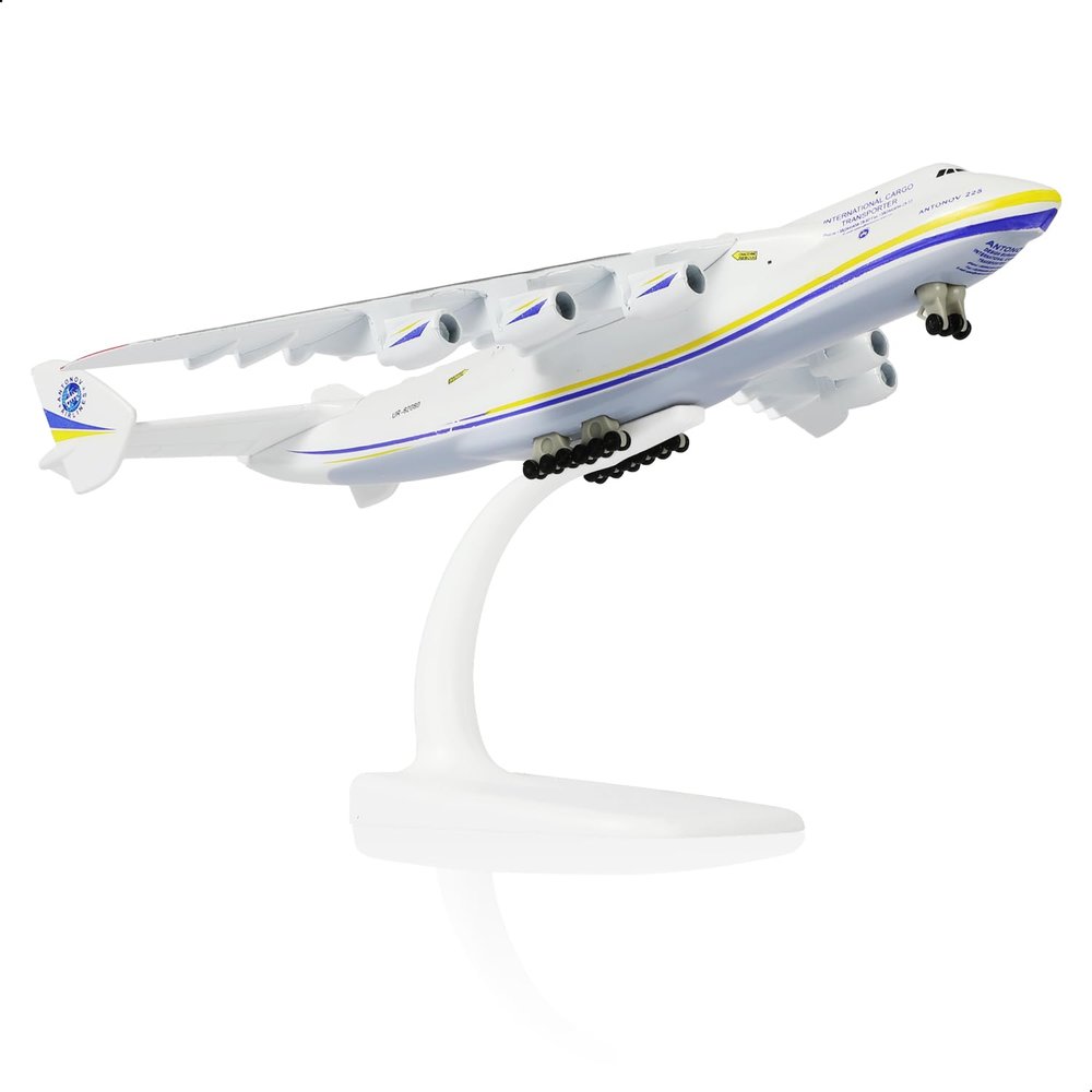 QIYUMOKE 1/400 AN-225 Diecast Cargo Plane Model with Stand