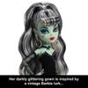 Monster High x Barbie Frankie Stein Doll with Original Barbie-Inspired Swimsuit and Solo in The Spotlight Black Evening Dress and Accessories view 3