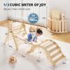 BlueWood Pikler Triangle Set, Toddler Wooden Climbing Toys Indoor 7in1 Climber, Foldable Kids Climbing Toys, Montessori Play Jungle Gym with Arch, Ramp, Ladder (Natural) view 2
