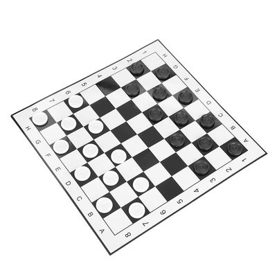 Checkers, Folding Checkers Outdoor Chess Set Portable Plastic International Checkers Folding Board Chess Game for Party Family Activities