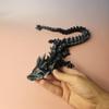 Crystal Dragon 3D-Printed, 3D Dragon,Flexible Articulated Dragon, 3D Printed Gift for Festival,Home Decoration, Executive Desk Decorations (Silver-Black, 30 Inches) view 2