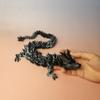 Crystal Dragon 3D-Printed, 3D Dragon,Flexible Articulated Dragon, 3D Printed Gift for Festival,Home Decoration, Executive Desk Decorations (Silver-Black, 30 Inches) view 3