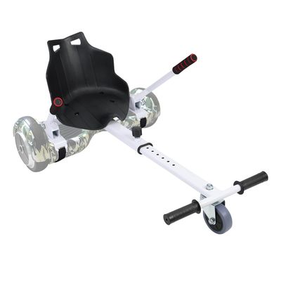 reukmuuc Adjustable Hoverboard Seat Attachment, 360 Drifting Go Kart Kit, Compatible with 6.5"-10" Hoverboards, Self Balancing Scooter Accessory, Comfortable and Safe for Kids and Adults White