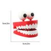 Wind-up Chattering Toy Chomping Teeth Plastic Red Props with Eyes for Party Christmas Halloween Favors Chomping Teeth Toy Clockwork Denture Toy Red Wind-Up Chattering Chomping Teeth with Eyes Wind-Up view 3