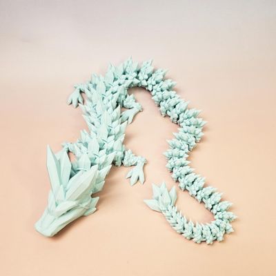Crystal Dragon 3D-Printed, 3D Dragon,Flexible Articulated Dragon, 3D Printed Gift for Festival,Home Decoration, Executive Desk Decorations (Mint, 30 Inches)