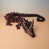 Crystal Dragon 3D-Printed, 3D Dragon,Flexible Articulated Dragon, 3D Printed Gift for Festival,Home Decoration, Executive Desk Decorations (Red-Black, 30 Inches) view 1