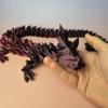 Crystal Dragon 3D-Printed, 3D Dragon,Flexible Articulated Dragon, 3D Printed Gift for Festival,Home Decoration, Executive Desk Decorations (Red-Black, 30 Inches) view 3