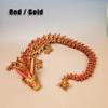 Crystal Dragon 3D-Printed, 3D Dragon,Flexible Articulated Dragon, 3D Printed Gift for Festival,Home Decoration, Executive Desk Decorations (Red-Gold, 30 Inches) view 2