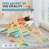 BlueWood 10-in-1 Pikler Triangle Set, Toddler Climbing Toys Indoor, Montessori Climber, Baby Jungle Gyms with Arch, Extra Rope Ladder & Footprint Balance Beam - Neon Aurora view 4