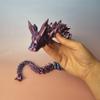 Crystal Dragon 3D-Printed, 3D Dragon,Flexible Articulated Dragon, 3D Printed Gift for Festival,Home Decoration, Executive Desk Decorations (Blue-Rosered, 30 Inches) view 3