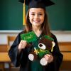 2 Sets Bear with Graduation Cap Toys Class of 2026 Graduation Plush Stuffed Teddy Bear Animal Dog Graduation Cap and Gown with Greeting Card and Bag for Graduation Day Gift(Green Graduation Bear) view 3