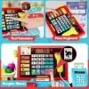 Kids Cash Register with Scanner and Sound, Microphone, Shopping Basket, 52 Shop Accessories, Role-Play Toys for Children, Play Money, Children's Cash Register (Blue) view 3
