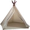 ABULU Large Canvas Teepee Play Tent - The Indian Inspired Play Tent with a Convenient Carry Case and Sturdy 5 Poles Design (White) view 1