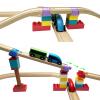 Wooden Train Track Accessories, 20 pcs Wooden Track Connector, Compatible with All Major Brands Wood Train Track, Christmas Birthday Gift for Boys Girls, Train Toys Expansion Pack for Kids Ages 3+ view 3