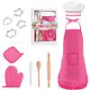 Kids Baking Sets for Girls ,Chef Costume Kids and Ttoddler Apron for GirlsKid Apron and Chef Hat SetPopular Gifts for 2-8 Year Old Stocking Stuffers view 1