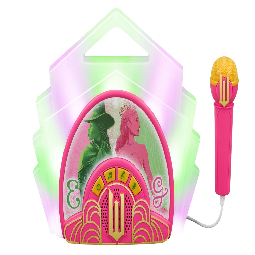 eKids Wicked Karaoke Microphone with Boombox, Toddlery Toys with Built-in Music for Kids (Wicked)