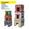 6 Wooden Stacking City Buildings - Nesting Community Helpers Building Boxes - Wood Sorting Cubes Town Play Set for Mats, Toy Cars and Trains - Educational Preschool Track Accessories Learning Toddler view 3