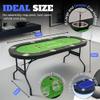 8 Player Poker Table with 2 Interchangeable Game mats, Texas Holdem Poker and Blackjack, Collapsible Casino Table with Padded Rails and XXL Cup Holders for Wine and Whiskey Glasses, (71 in) view 2
